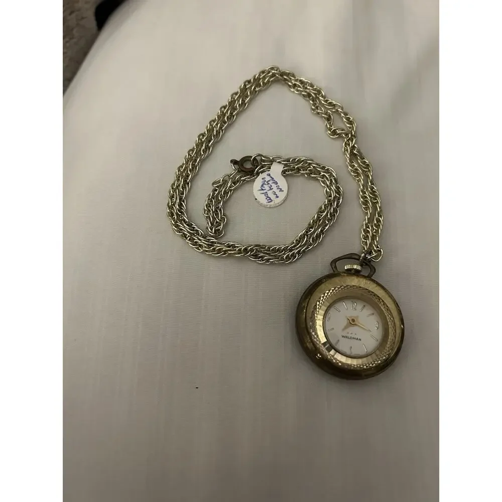 Vintage Waldman Antimagnetic Pendant Watch- Swiss Made-Not Working Parts/repair